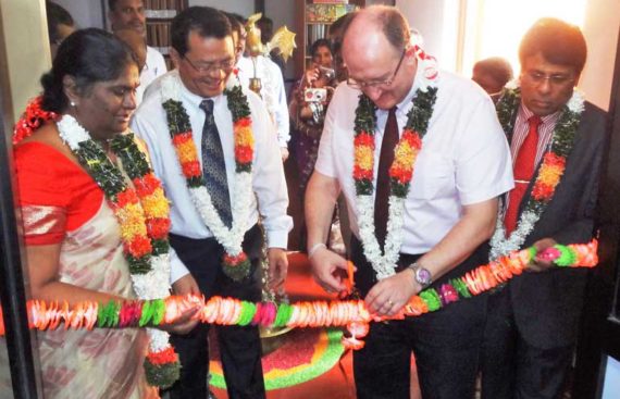 Officials cut the ribbon at a public employment centre